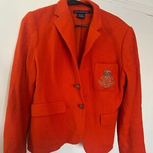 Ralph Lauren orange polyester Blazer size 14